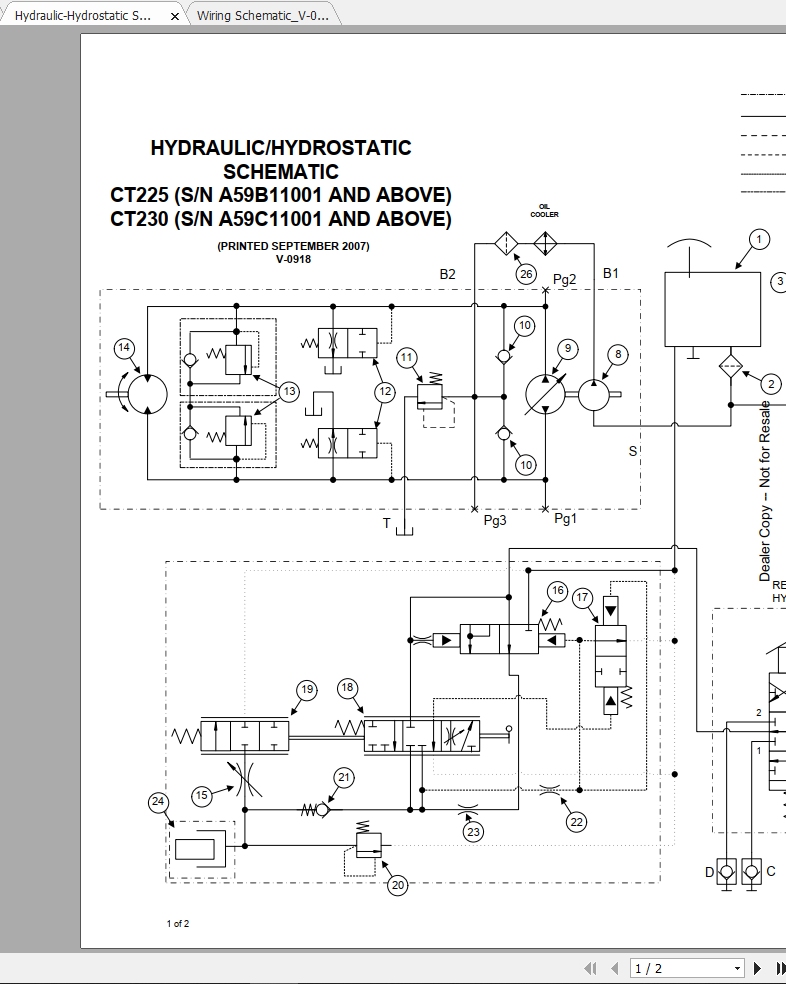 Bobcat Compact Tractor CT225 CT230 Hydraulic Electrical Schematic 1