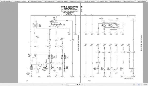 Bobcat Excavator 442 Hydraulic Electrical Schematic 1