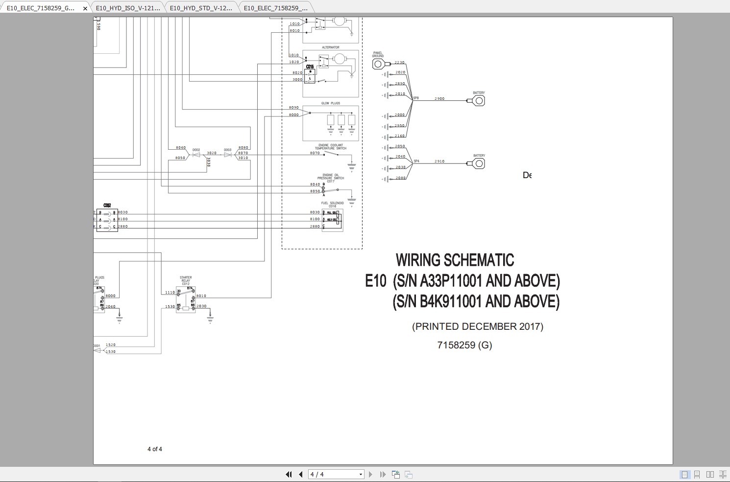 Bobcat Excavator E10 Hydraulic Electrical Schematic 1