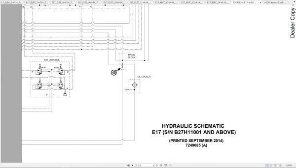 Bobcat Excavator E17 Hydraulic Electrical Schematic 1