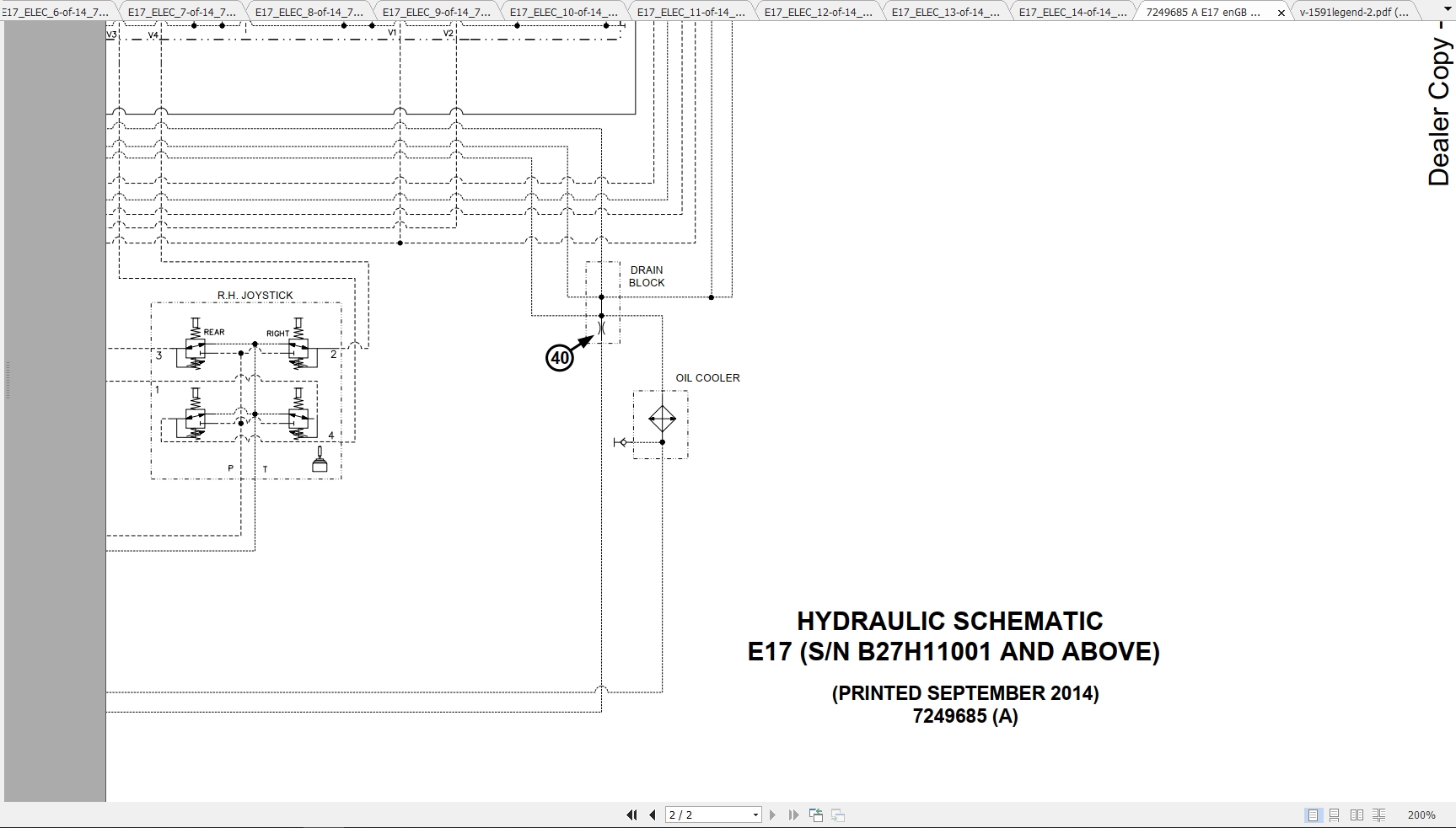 Bobcat Excavator E17 Hydraulic Electrical Schematic 1