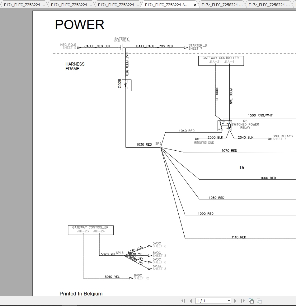 Bobcat Excavator E17z Hydraulic Electrical Schematic 1