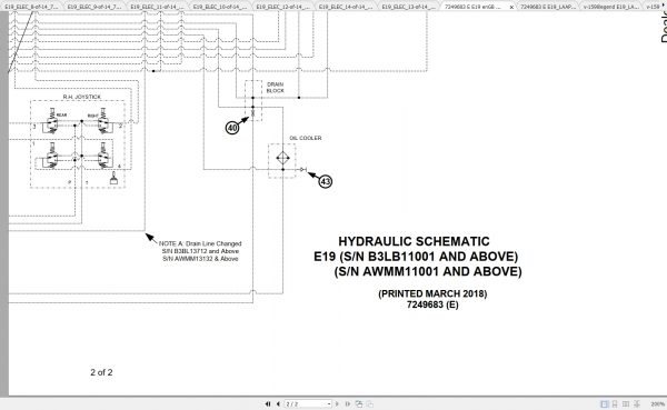 Bobcat Excavator E19 Hydraulic Electrical Schematic 1