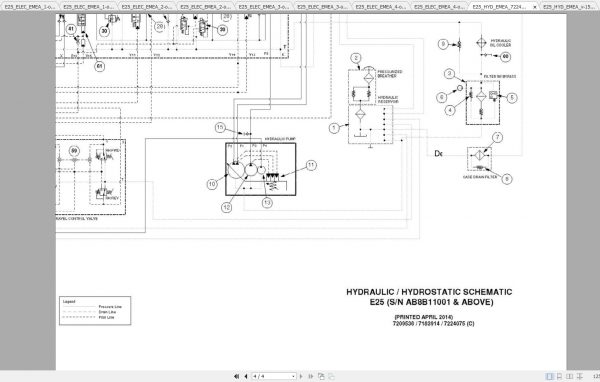 Bobcat Excavator E25 Hydraulic Electrical Schematic 1