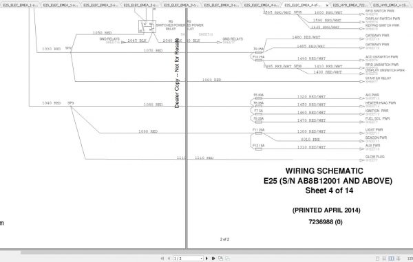 Bobcat Excavator E25 Hydraulic Electrical Schematic 2
