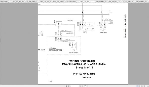Bobcat Excavator E26 Hydraulic Electrical Schematic 2