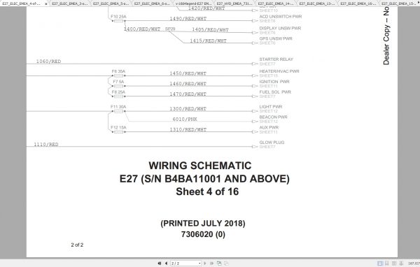 Bobcat Excavator E27 Hydraulic Electrical Schematic 1