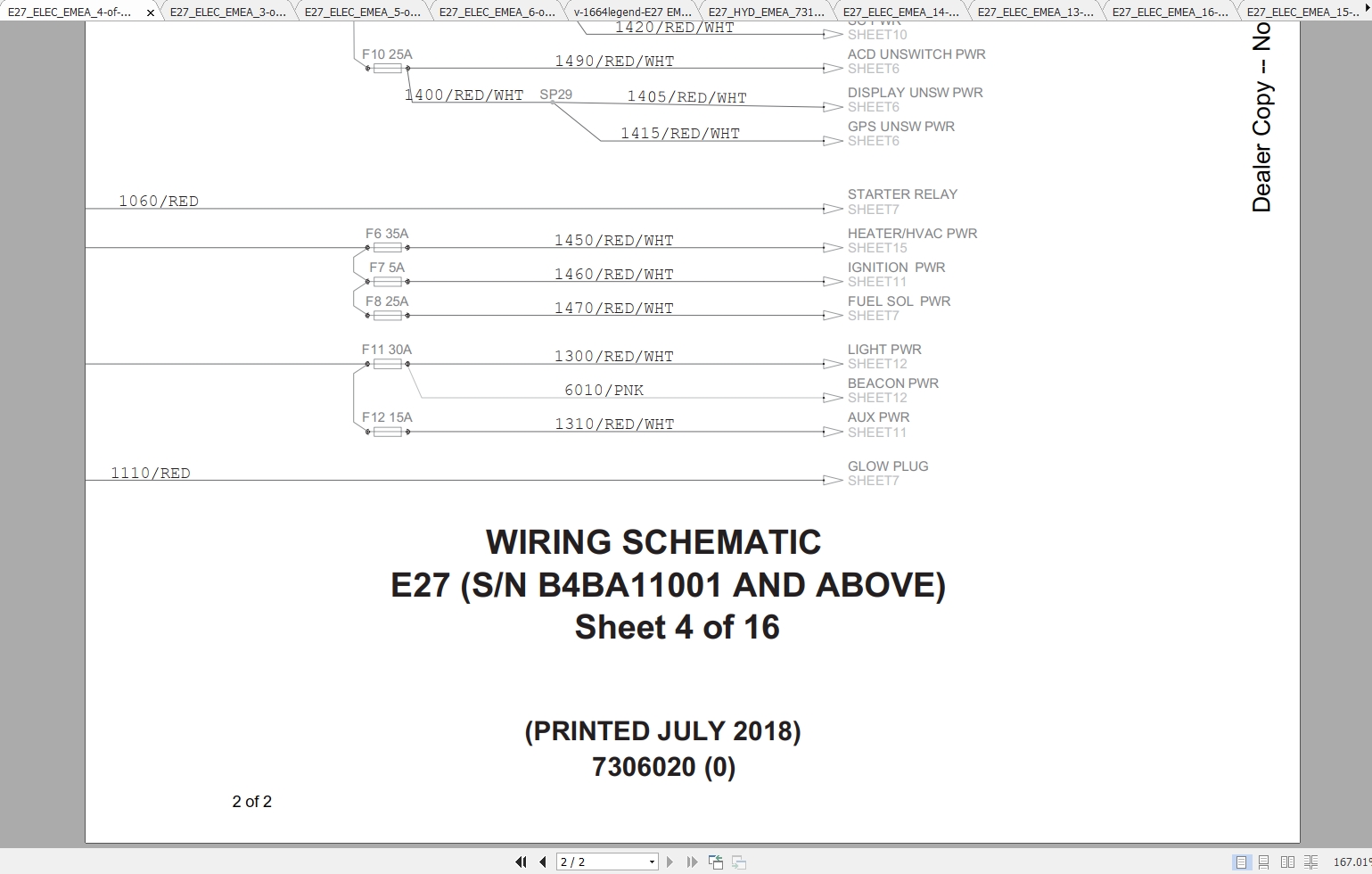 Bobcat Excavator E27 Hydraulic Electrical Schematic 1