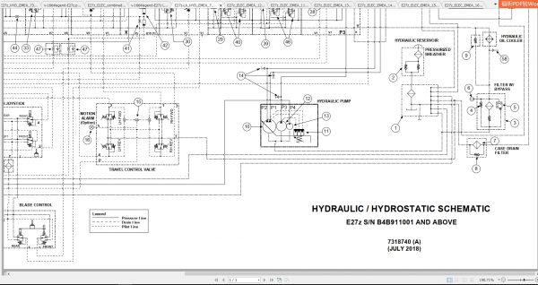 Bobcat Excavator E27z Hydraulic Electrical Schematic 1