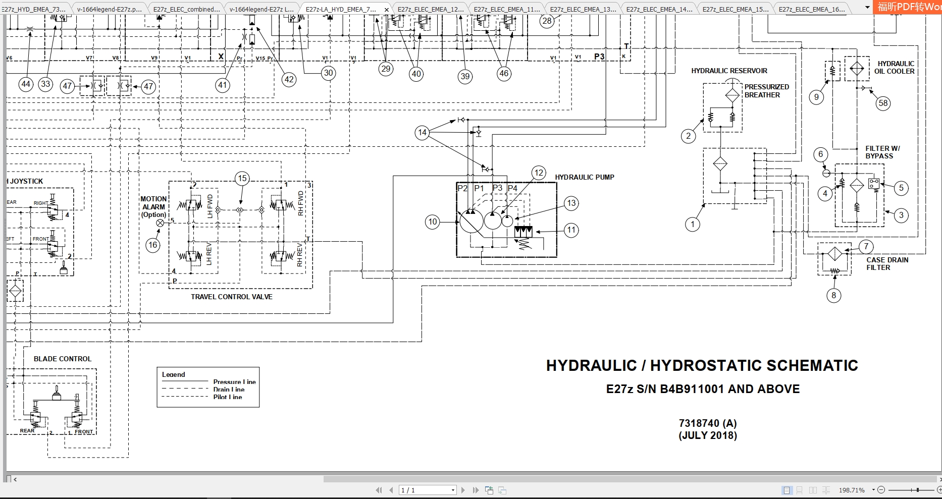Bobcat Excavator E27z Hydraulic Electrical Schematic 1