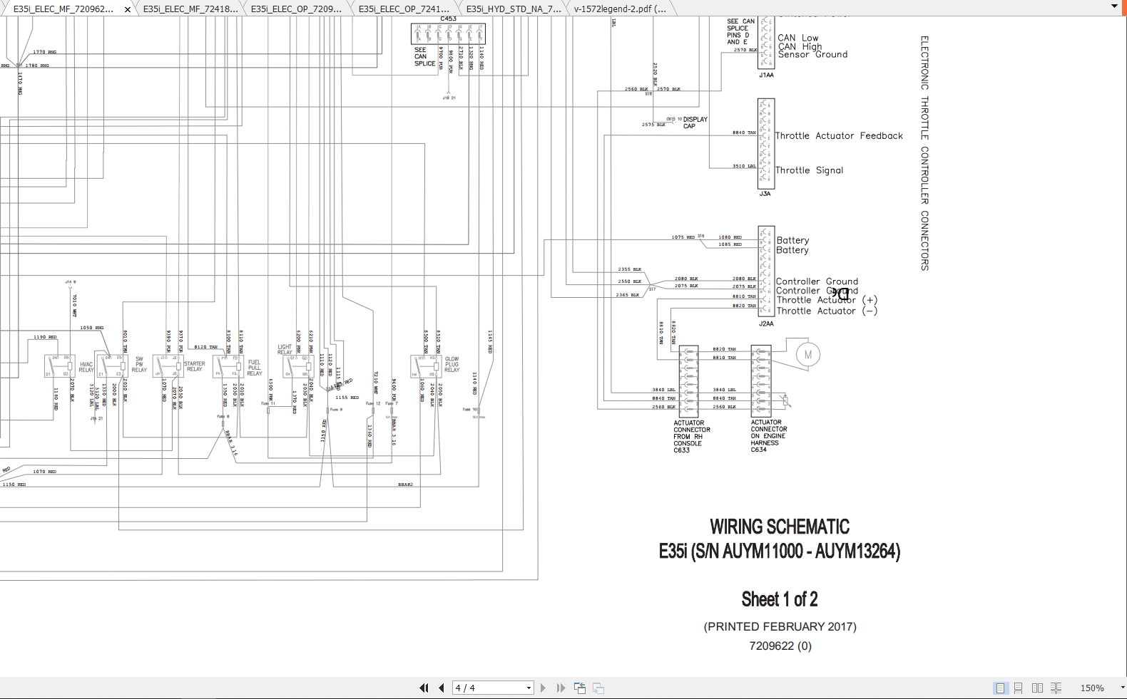 Bobcat Excavator E35i Hydraulic Electrical Schematic 1