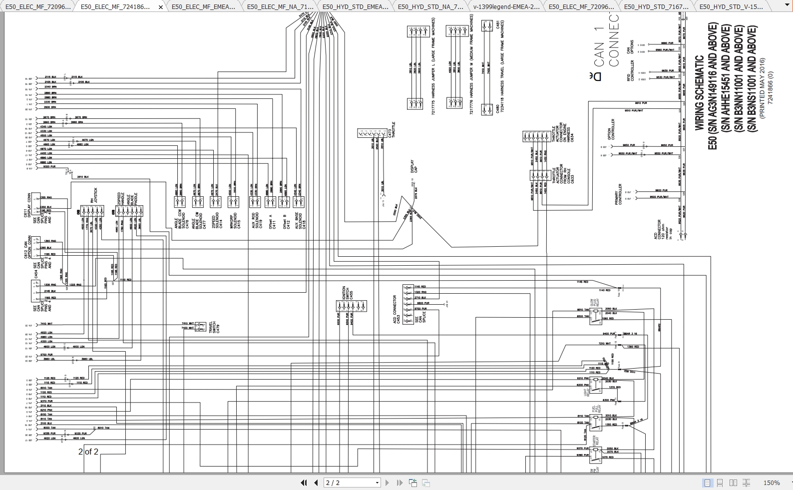 Bobcat Excavator E50 Hydraulic & Electrical Schematic