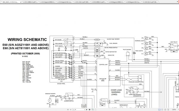 Bobcat Excavator E60 Hydraulic Electrical Schematic 1