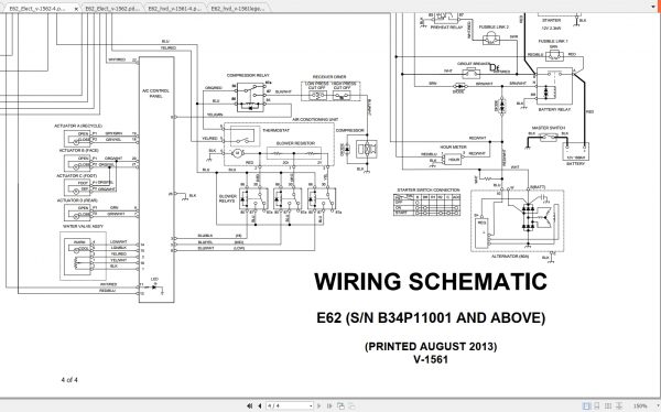 Bobcat Excavator E62 Hydraulic Electrical Schematic 1