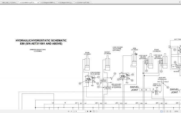 Bobcat Excavator E80 Hydraulic Electrical Schematic 2