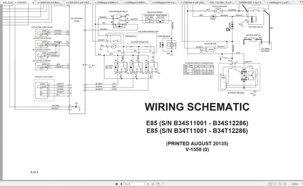 Bobcat Excavator E85 Hydraulic Electrical Schematic 1