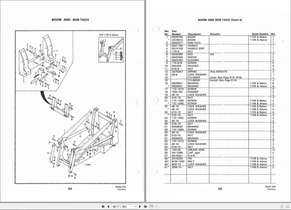 Bobcat Loader 300 Farm Boy Parts Manual 3