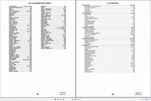 Bobcat Loader 313 Parts Manual 2