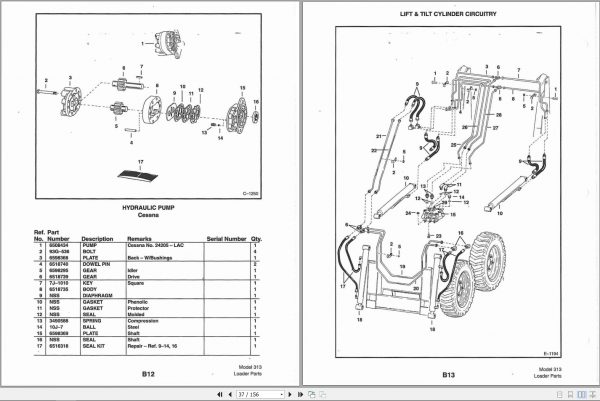 Bobcat Loader 313 Parts Manual 3