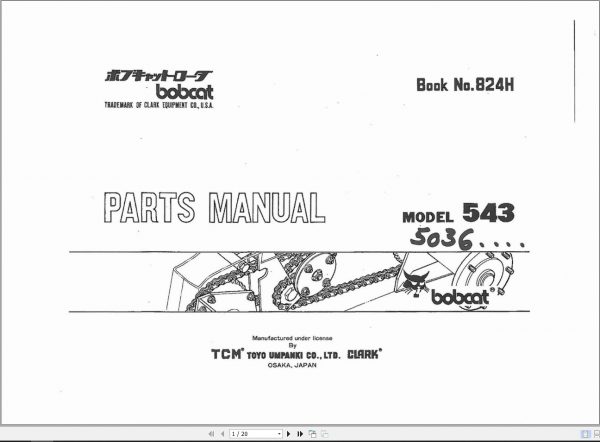Bobcat Loader 543 Parts Manual 1