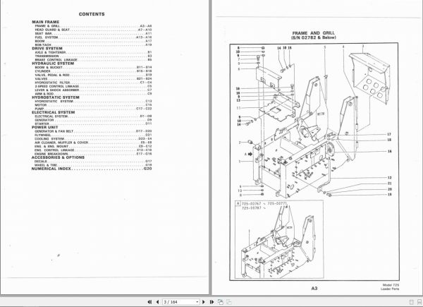 Bobcat Loader 725 Parts Manual 2