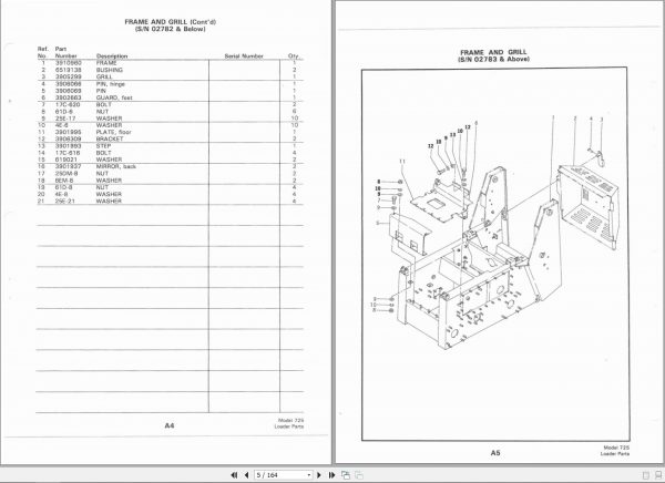Bobcat Loader 725 Parts Manual 3