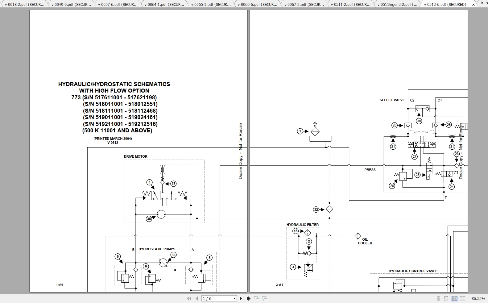 Bobcat Loader 773 Hydraulic & Electrical Schematic