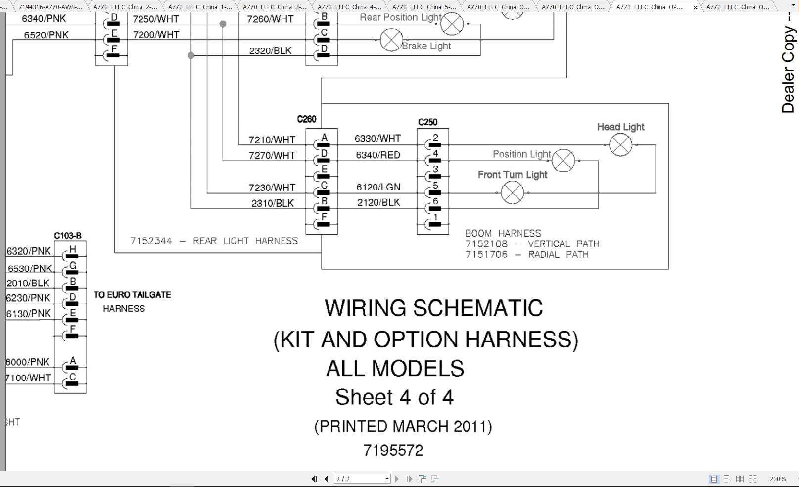 Bobcat Loader A770 Hydraulic Electrical Schematic 1