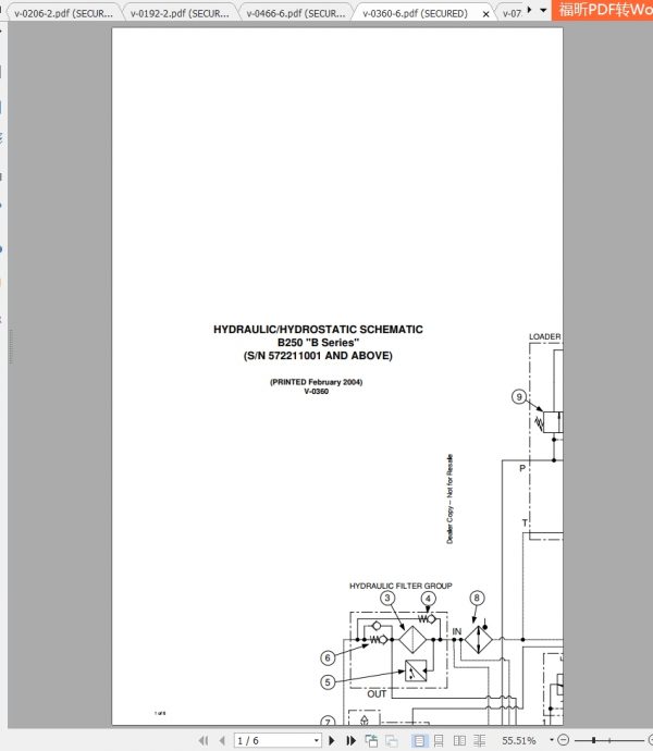 Bobcat Loader Backhoe B250 Hydraulic Electrical Schematic 3