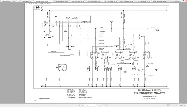 Bobcat Loader Backhoe B730 B750 Hydraulic Electrical Schematic 1