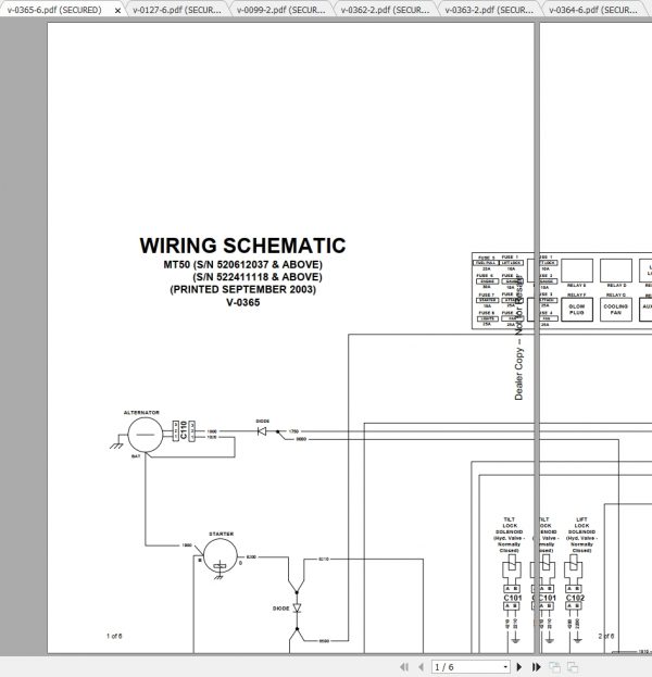 Bobcat Loader MT50 Hydraulic Electrical Schematic 1