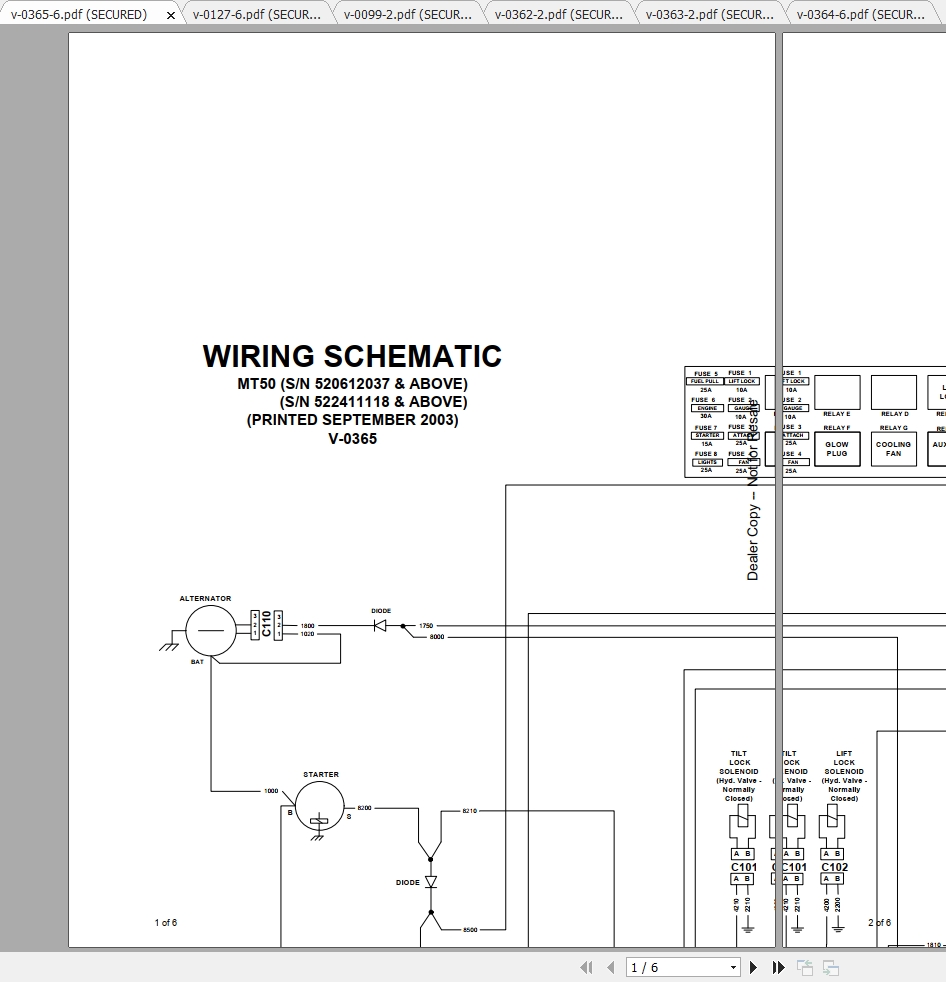 Bobcat Loader MT50 Hydraulic Electrical Schematic 1