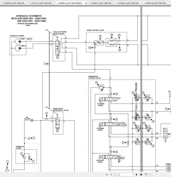 Bobcat Loader MT50 Hydraulic Electrical Schematic 2