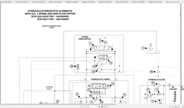 Bobcat Loader S330 Hydraulic Electrical Schematic 1