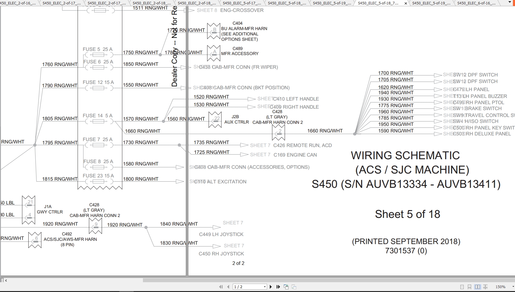 Bobcat Loader S450 Hydraulic Electrical Schematic 1