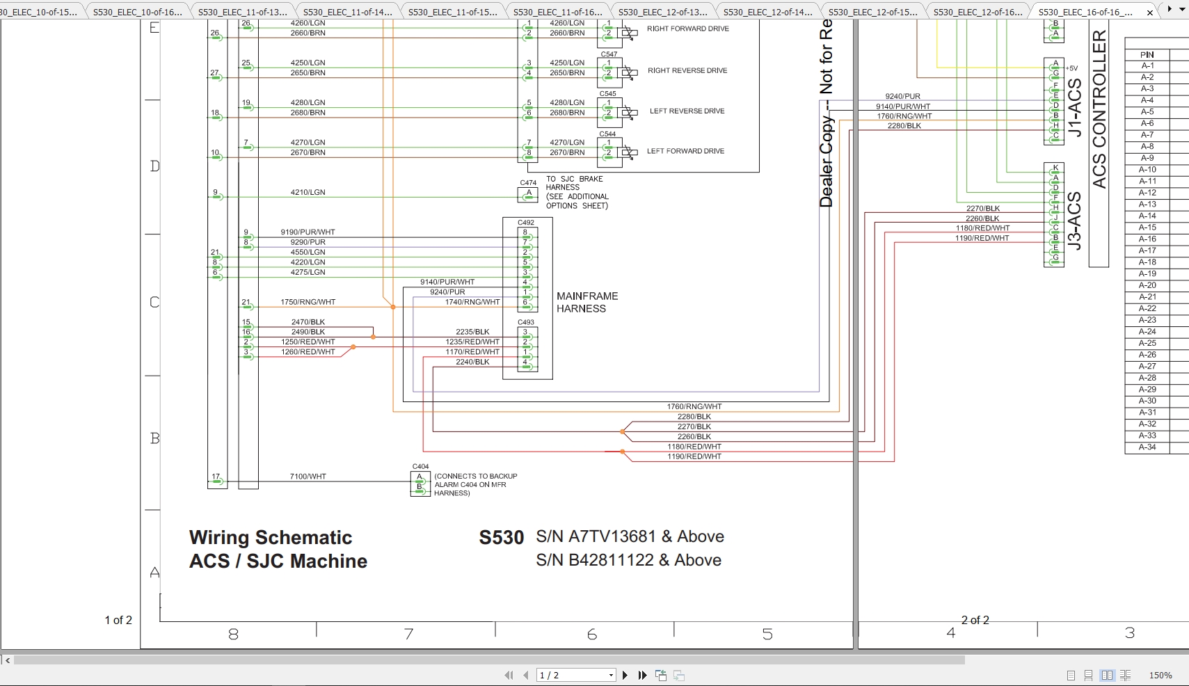 Bobcat Loader S530 Hydraulic Electrical Schematic 1