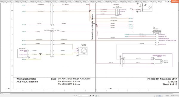 Bobcat Loader S550 Hydraulic Electrical Schematic 1