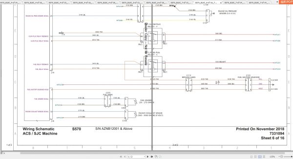 Bobcat Loader S570 Hydraulic Electrical Schematic 1
