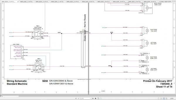 Bobcat Loader S650 Hydraulic Electrical Schematic 1