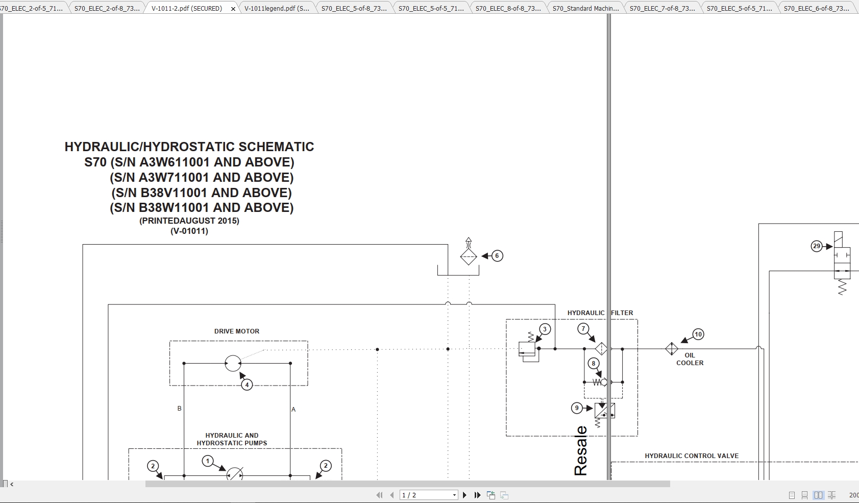 Bobcat Loader S70 Hydraulic & Electrical Schematic
