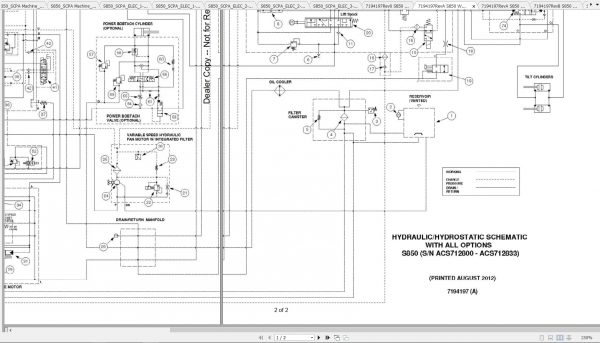 Bobcat Loader S850 Hydraulic Electrical Schematic 2