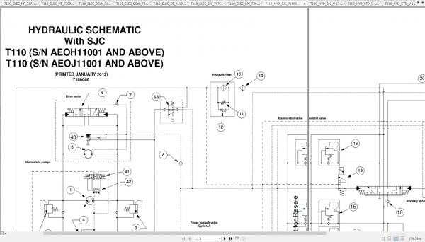 Bobcat Loader T110 Hydraulic Electrical Schematic 2