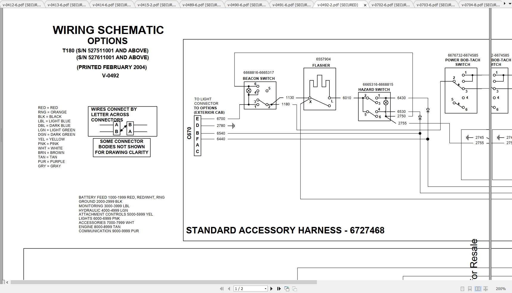 Bobcat Loader T180 Hydraulic Electrical Schematic 1