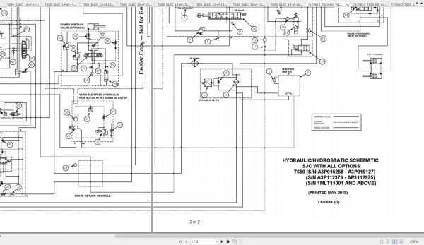 Bobcat Loader T650 Hydraulic Electrical Schematic 2