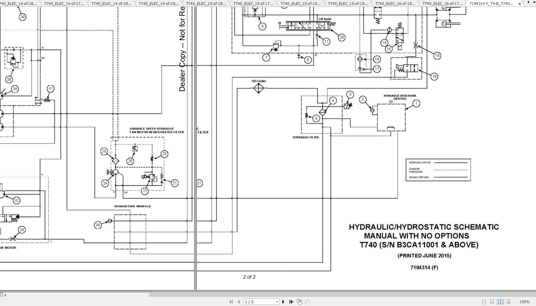 Bobcat Loader T740 Hydraulic Electrical Schematic 2