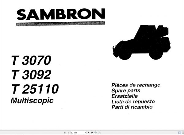 Bobcat Sambron Multiscopics TeleHandler T3070 3092 25110 Spare Parts Catalog664029 1