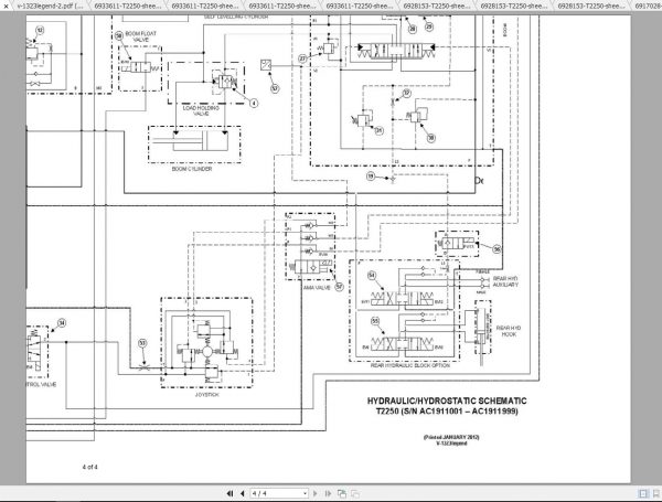 Bobcat Telescopic Handler T2250 Hydraulic Electrical Schematic 2
