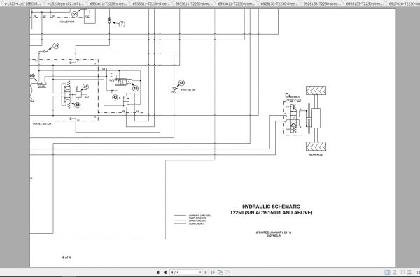 Bobcat Telescopic Handler T2250 Hydraulic Electrical Schematic 3