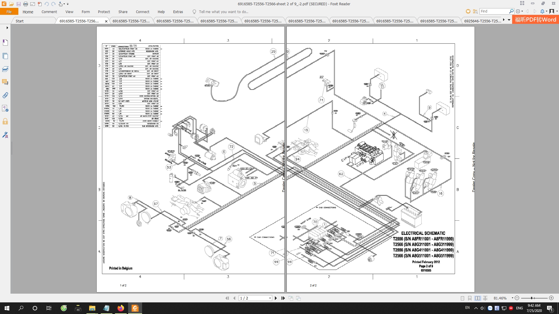 Bobcat Telescopic Handler T2556 T2566 Hydraulic Electrical Schematic 1