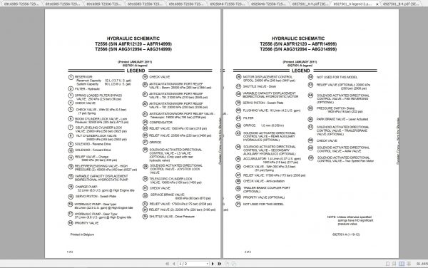 Bobcat Telescopic Handler T2556 T2566 Hydraulic Electrical Schematic 3